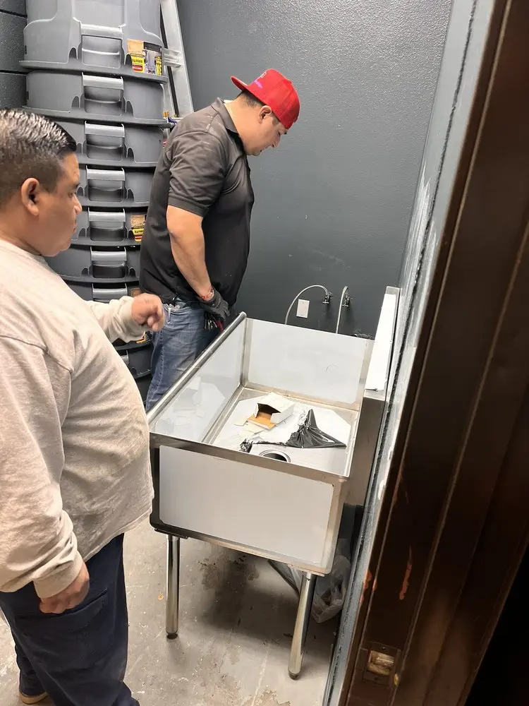 Commercial plumbing and sink installation in Linden